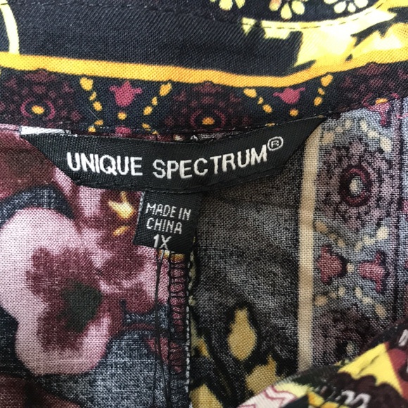 NWT Unique Spectrum Cold Shoulder Hi-Lo Button Up Top 1X, 2X, 3X PLUS SIZE - Picture 2 of 9